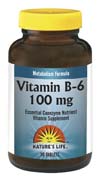 B-6 100mg 50 Tabs from Natures Life