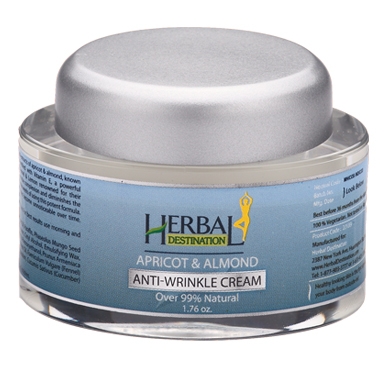 HERBAL DESTINATION: Anti-Wrinkle Cream Apricot and Almond 1.76 oz
