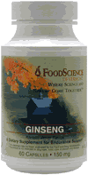 Ginseng 60 caps from FOODSCIENCE OF VERMONT