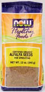 Alfalfa Seeds For Sprouting Certified Organic 12 oz from NOW