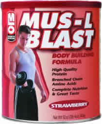 Mus-L Blast 2000+ Strawberry/Banana Powder 52 oz from MLO PRODUCTS/GENISOY