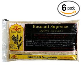 RICE,BASMATI SUPREME Case of 6 / 32 OZ from Jyoti Cuisine India