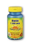 Biotin 2,500 mcg 100ct from Natures Life