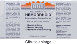 Hemorrhoid Suppositories 10 ct from BHI