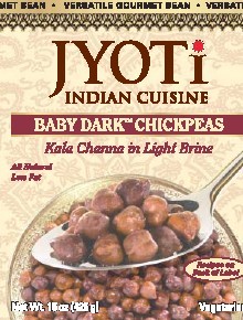 CHICK PEAS,BABY DARK Case of 12 / 15 OZ from Jyoti Cuisine India