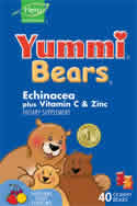 YUMMI BEARS (HERO NUTRITIONAL PRODUCTS): Yummi Bears Echinacea with Vitamin C and Zinc 40 bears