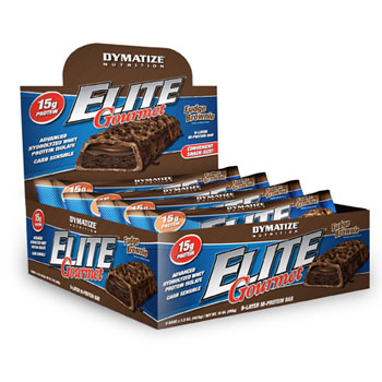 Dymatize: Elite gourmet bar brownie 6 bx 1