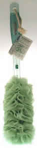 Feng Shui Mesh Body Brush with Ergo Grip - wood frosted green 1 pc from EARTH THERAPEUTICS