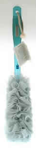 Feng Shui Mesh Body Brush with Ergo Grip - water frosted blue 1 pc from EARTH THERAPEUTICS