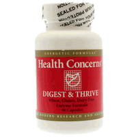 Health concerns: Digest and thrive for wheat dairy and gluten intolerance 90 c