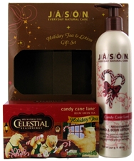 JASON NATURAL PRODUCTS: Candy Cane Lane Tea and Lotion Gift Set 2 pc