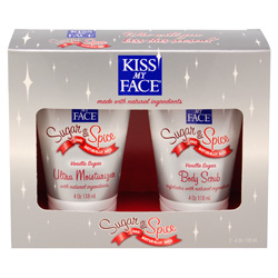 Kiss my face: Vanilla sugar body scrub and moisturizer gift pack 2 pc