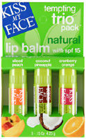 Tempting trio lip balm version 1 peach coconut-pineapple cranberry-orange, 3 pack