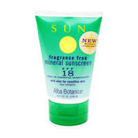 ALBA BOTANICA: Mineral Sunscreen Fragrance Free SPF18 4 oz