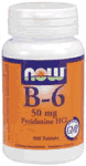 B-6 50mg  100 TABS 100 TABS from NOW