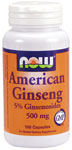AMERICAN GINS 5 STD 500mg  100 CAPS 100 CAPS from NOW