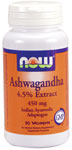 ASHWAGANDA  4.5 PCT. EXTRACT   90 VCAPS 90 VCAPS from NOW