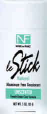 Nature de france le stick deodorant-unscented, 3 oz
