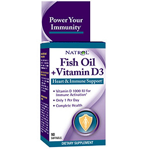 Fish oil and vitamin d3 1000mg, 90SG
