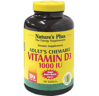 Natures Plus: Adult's Vitamin D3 1000 IU Chewable 90 Chewables