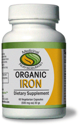 Medicinal nutraceutics: Organic iron 60 VEGI-CAPS
