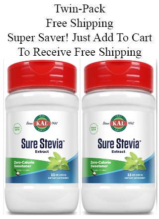 Kal: Sure Stevia Extract Powder (Free Shipping) Twinpack 3.5 Plus 3.5 oz