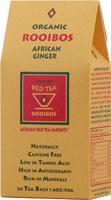 Organic  kosher rooibos tea blend with african ginger pieces, 20 bags