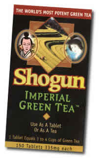 Shogun Imperial Green Tea Chewable 335mg 150 tabs from GREEN FOODS CORPORATION