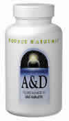 Vitamin A & D 10,000 A + 400 D 100 tabs from SOURCE NATURALS