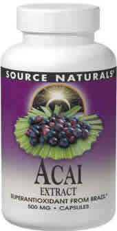 Acai Extract 1000mg 120 Capsules from SOURCE NATURALS