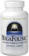 Mega-Folinic Bio-Active Form of Folic Acid 60 Tabs - 800mcg from SOURCE NATURALS
