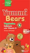 YUMMI BEARS (HERO NUTRITIONAL PRODUCTS): Yummi Bears Vegetarian Calcium 90 sour gummy bears