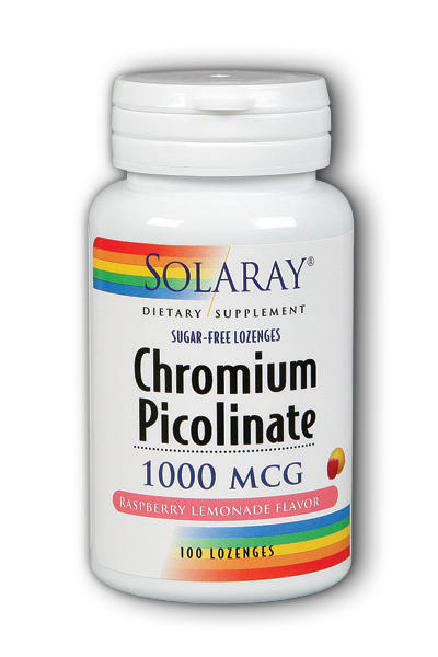 Solaray: Chromium Picolinate 1000mcg Raspberry Lemon Flav 100 Loz