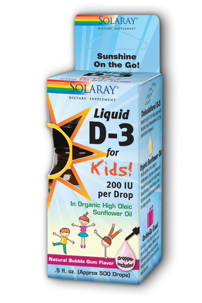 Solaray: D-3 For Kids 200IU Bubble Gum 0.5 fl oz liquid