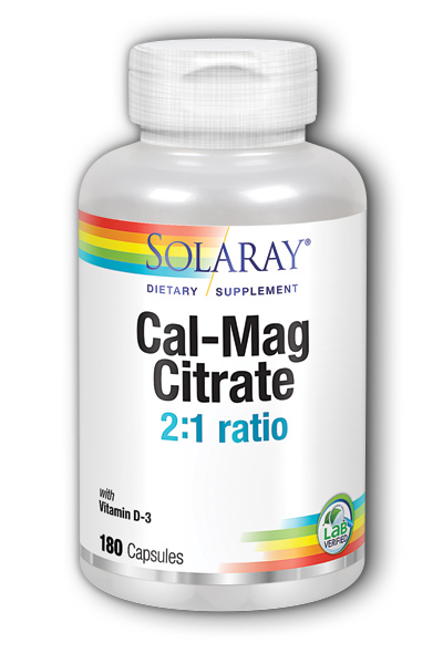 Solaray: Calcium-Magnesium Citrate 2-1 with 1000IU D-3 180ct (1000 500)