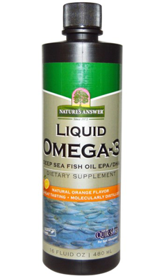 NATURE'S ANSWER: Liquid Omega 3 Deep Sea Fish Oil EPA DHA 16 oz