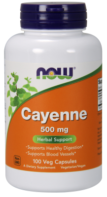 NOW: CAYENNE 500mg  100 CAPS 100 CAPS
