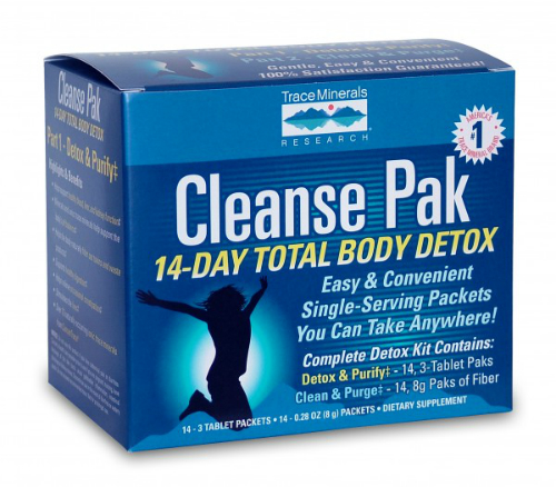 Trace Minerals Research: Cleanse Pak 14-Day Total Body Detox Kit - Part 1 sample 3 tab packet