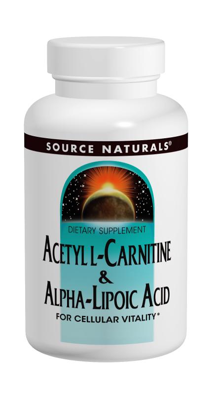 SOURCE NATURALS: Acetyl L-Carnitine and Alpha-Lipoic Acid 650MG 180 Tabs