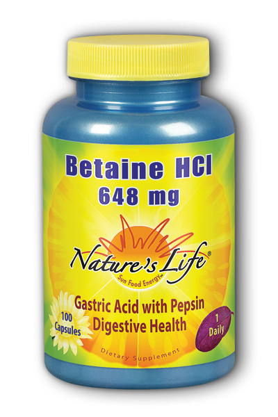 Natures Life: Betaine HCL, 648 mg 100ct