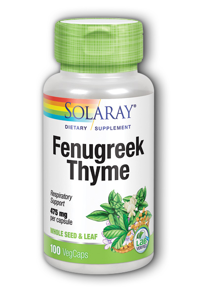 Solaray: Fenugreek and Thyme 100ct 475mg