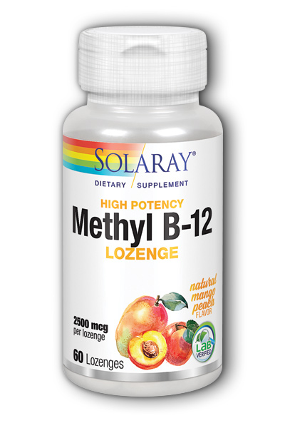 Solaray: Methyl B-12 Lozenge Mango Peach 60ct 2500mcg