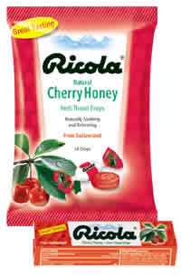 RICOLA: Throat Drops Cherry Honey 3 oz bag