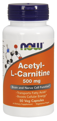 NOW: ACETYL L-CARN 500mg 50 CAPS 50 caps