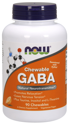 NOW: GABA Orange Flavor Chewable - 90 Chewables 90 Chewables