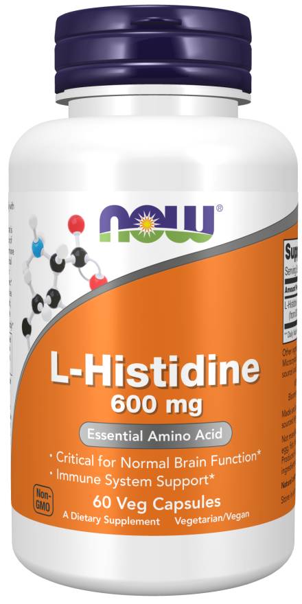 L-Histidine 600mg, 60 veg Caps