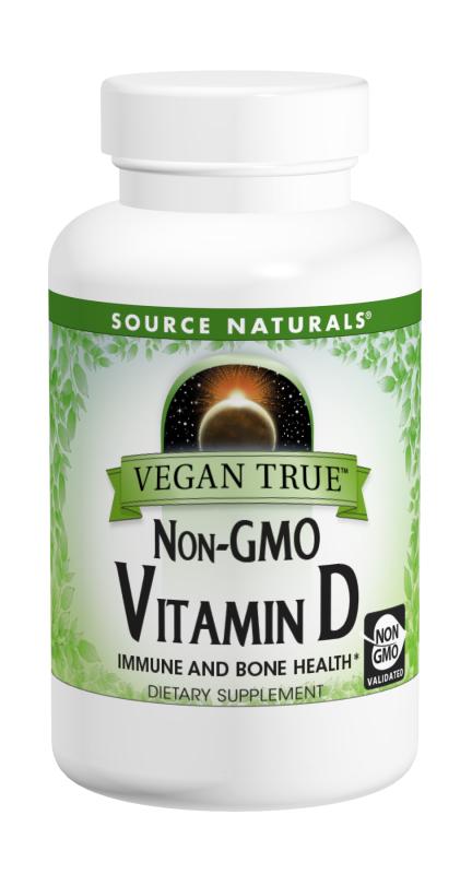 Vegan True Non-GMO Vitamin D 1000 IU 30 tablet from SOURCE NATURALS