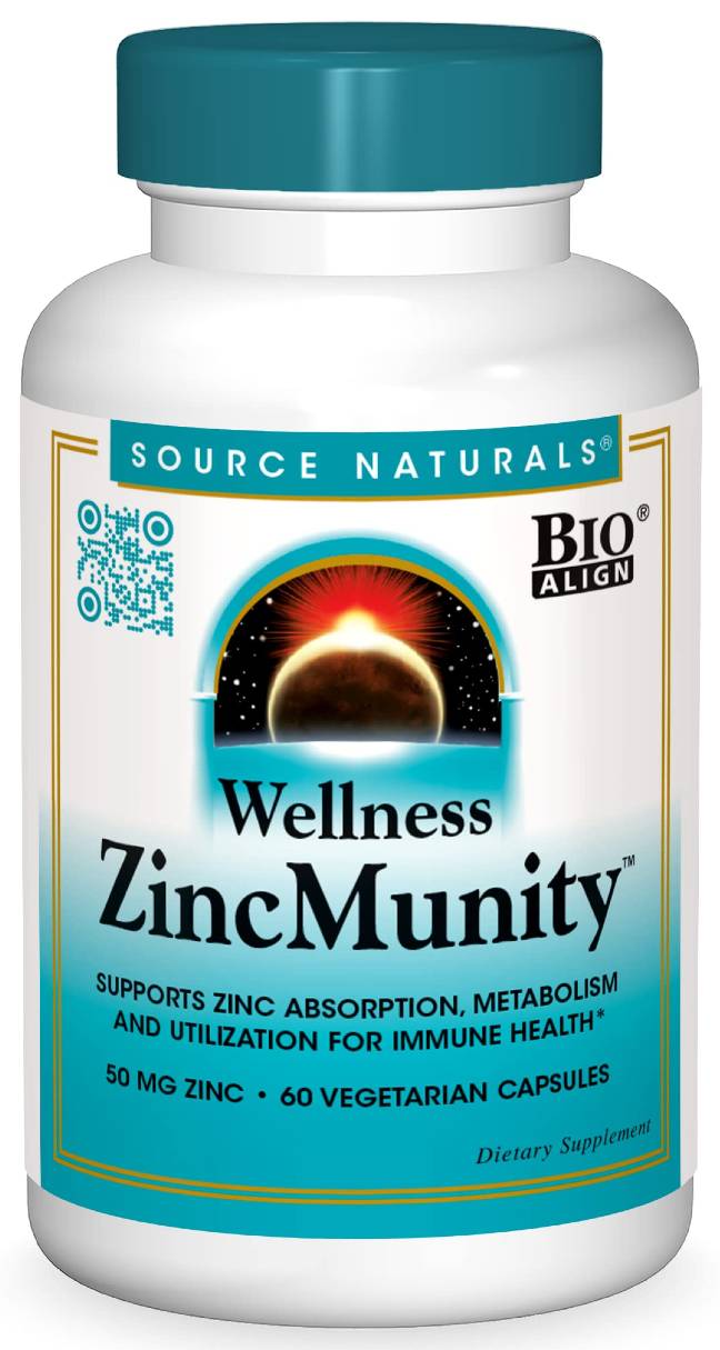 Source Naturals: Wellness ZincMunity 50mg Bio-Aligned Zinc 60 Veg Caps