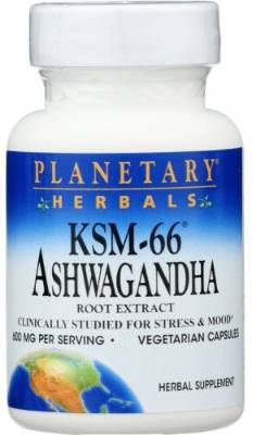 Planetary Herbals: KSM-66 Ashwagandha Root Extract 60 Veg Caps