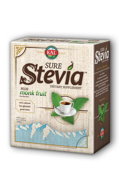 Kal: Sure Stevia Plus Monk Fruit 1g x 100ct